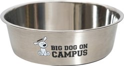 Dog is Good Big Dog On Campus Conversational Non-Skid Stainless-Steel Dog Bowl, 40-oz