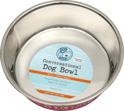 Dog is Good Little Dog Big Love Conversational Non-Skid Stainless-Steel Dog Bowl, Red, 40-oz slide 2 of 2