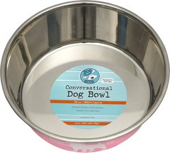 Dog is Good Love Unconditionally Conversational Non-Skid Stainless-Steel Dog Bowl, Pink, 60-oz slide 2 of 2