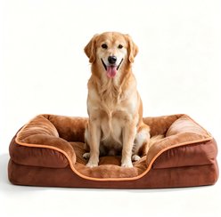 MeWang Memory Foam Orthopedic Waterproof Sofa Dog Bed with Washable Removable Cover, Brown, X-Large