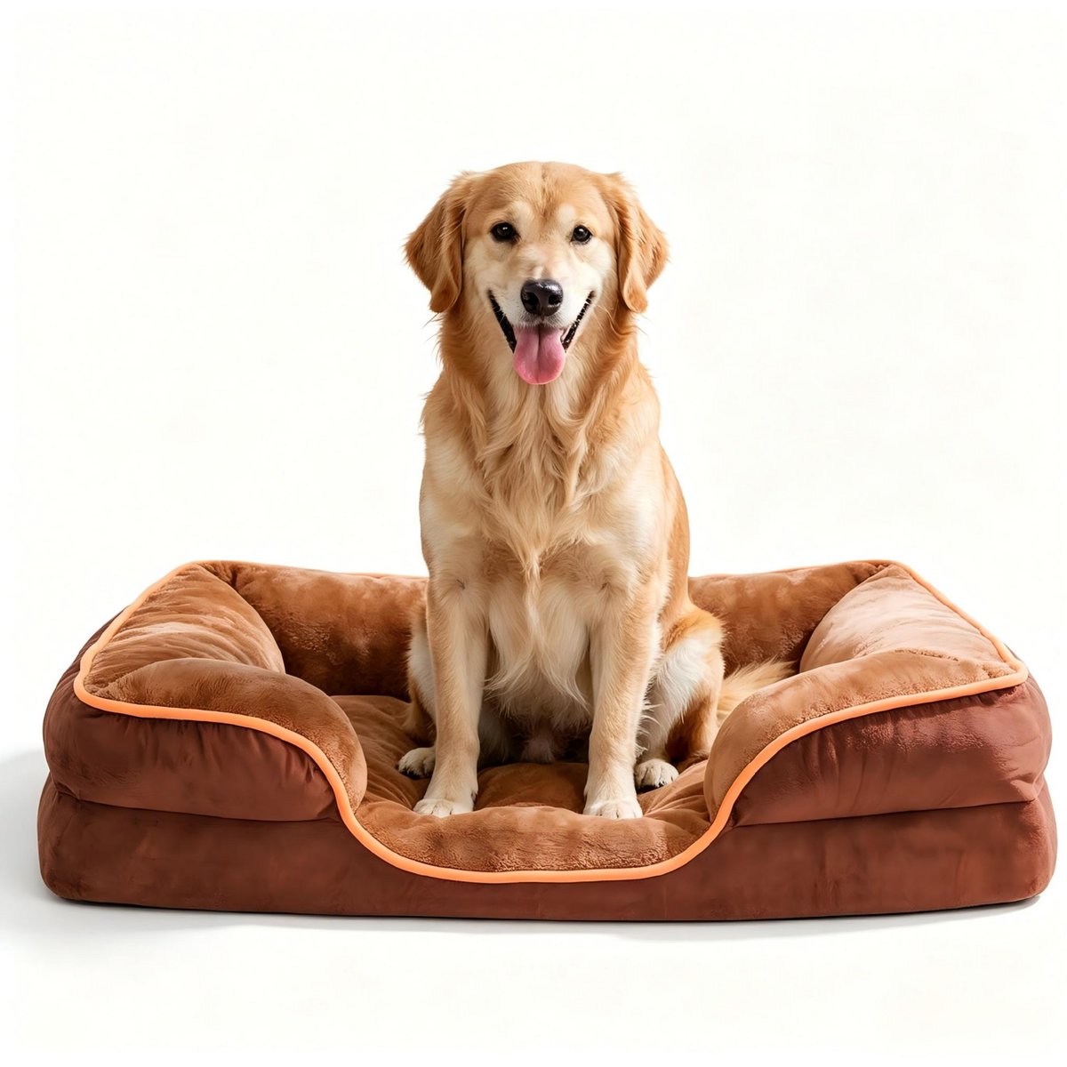MeWang Memory Foam Orthopedic Waterproof Sofa Dog Bed with Washable Removable Cover, Brown, X-Large