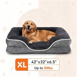MeWang Memory Foam Orthopedic Waterproof Sofa Dog Bed with Washable Removable Cover, Grey, X-Large slide 2 of 5