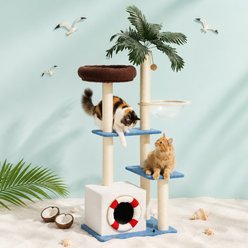 Happy & Polly Coconut Palm Island 53.1-in Fleece Hanging Toy Cat Tree