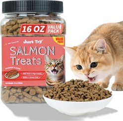 Just Try Salmon Crunchy Cat Treats, 16-oz