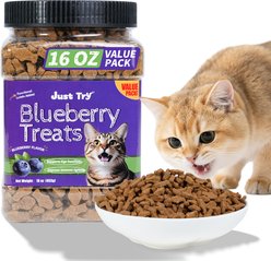 Just Try Blueberry Crunchy Cat Treats, 16-oz