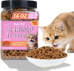 Just Try Shrimp Crunchy Cat Treats, 16-oz