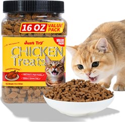 Just Try Chicken Crunchy Cat Treats, 16-oz