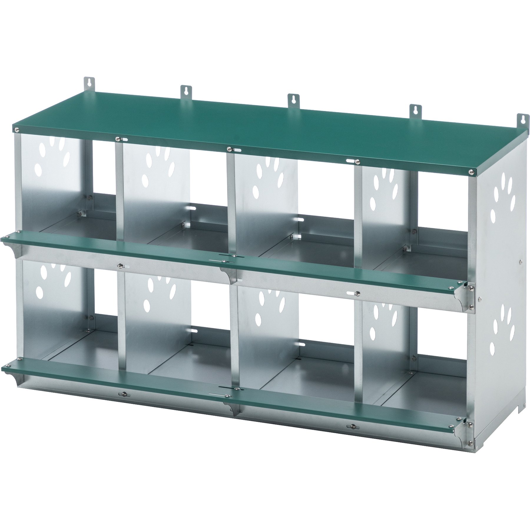 Thanaddo 8-Compartment Galvanized Steel Rustproof Metal Chicken Nest Box