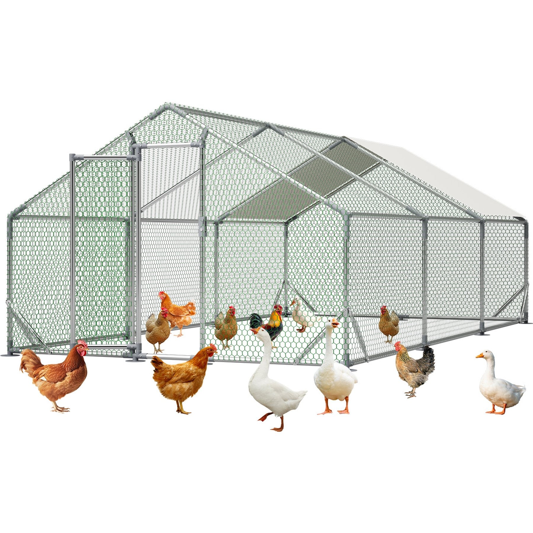 Thanaddo Outdoor Metal Poultry Coop, Large: 118 x 236-in