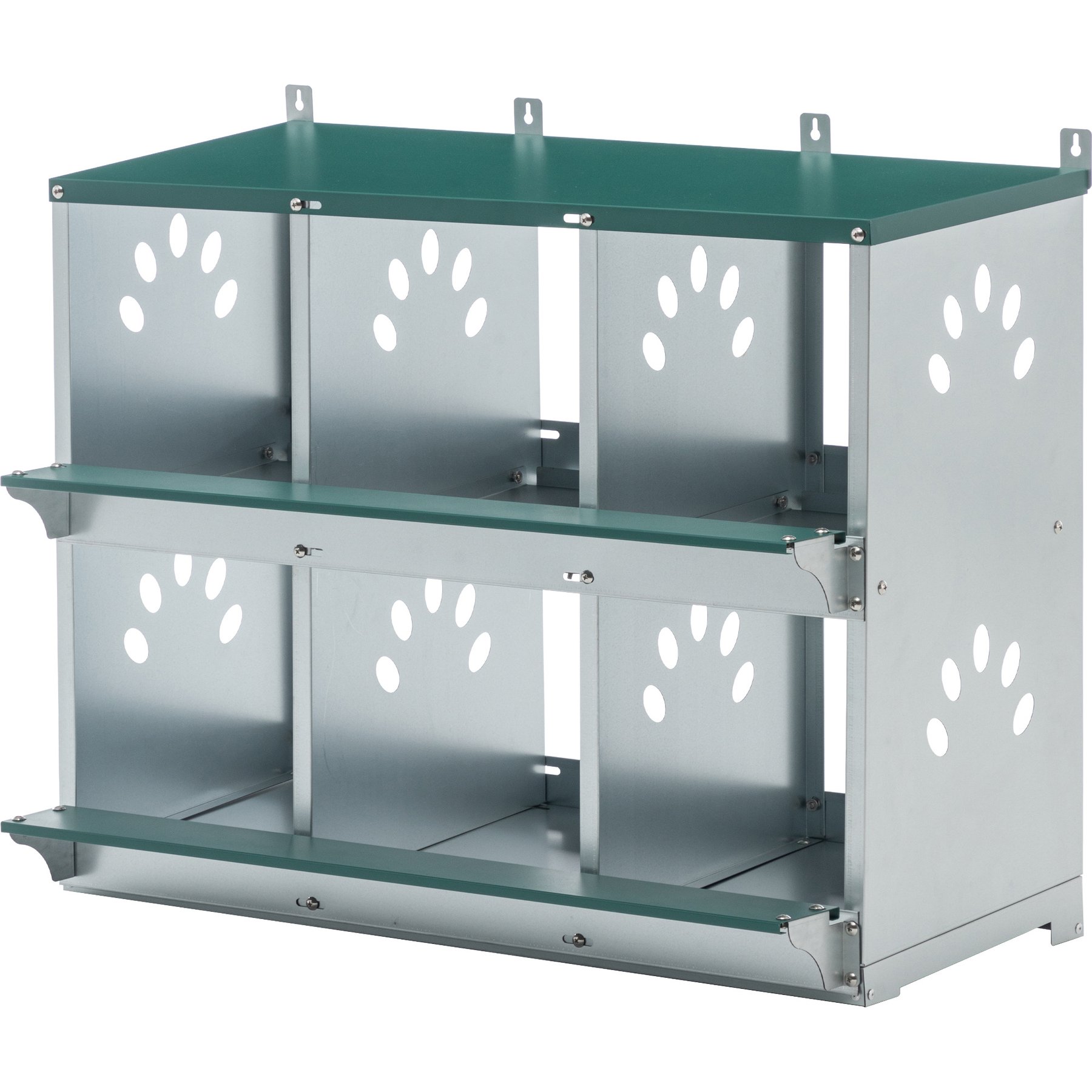 Thanaddo 6-Compartment Galvanized Steel Rustproof Metal Chicken Nest Box