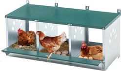 Thanaddo 3-Compartment Galvanized Steel Rustproof Metal Chicken Nest Box