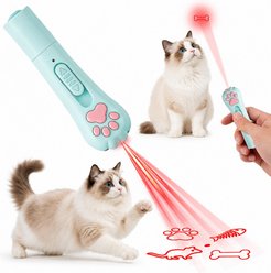 Meowvale Laser Pointer, Paw-shaped Interactive with 5 Switchable Patterns Chasing Glowing-& Light-Up Cat Toy, Green