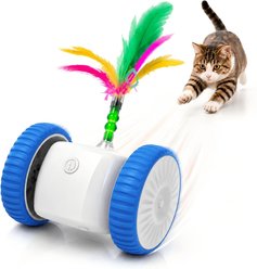 Meowvale Interactive Cat Toys with Irregular Motion, Smart Obstacle Avoidance & LED Lights., Blue