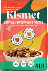 Kismet Gut Health Salmon & Brown Rice Recipe with Probiotics & Freeze-Dried Nugs Dry Dog Food, 4-lb bag