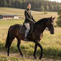 Happy Wool Premium Merino Wool Iron Saddle Stripe Horse Riding Knee-High Compression Socks, Small/Medium slide 2 of 5