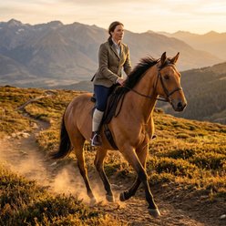 Happy Wool Premium Merino Wool Chestnut Trail Lines Horse Riding Knee-High Compression Socks, Small/Medium slide 2 of 5