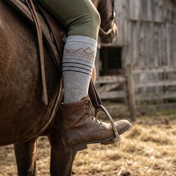 Happy Wool Premium Merino Wool Silver Stirrup Ridge Horse Riding Knee-High Compression Socks, Small/Medium slide 2 of 5