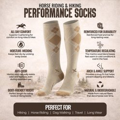 Happy Wool Premium Merino Wool Blush Stable Argyle Horse Riding Knee-High Compression Socks, Small/Medium slide 2 of 5