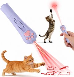Meowvale Laser Pointer, Paw-shaped Interactive with 5 Switchable Patterns Chasing Glowing-& Light-Up Cat Toy, Purple
