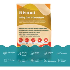 Kismet Gut Health Chicken & Barley Recipe with Probiotics & Freeze-Dried Nugs Dry Dog Food, 19-lb bag
