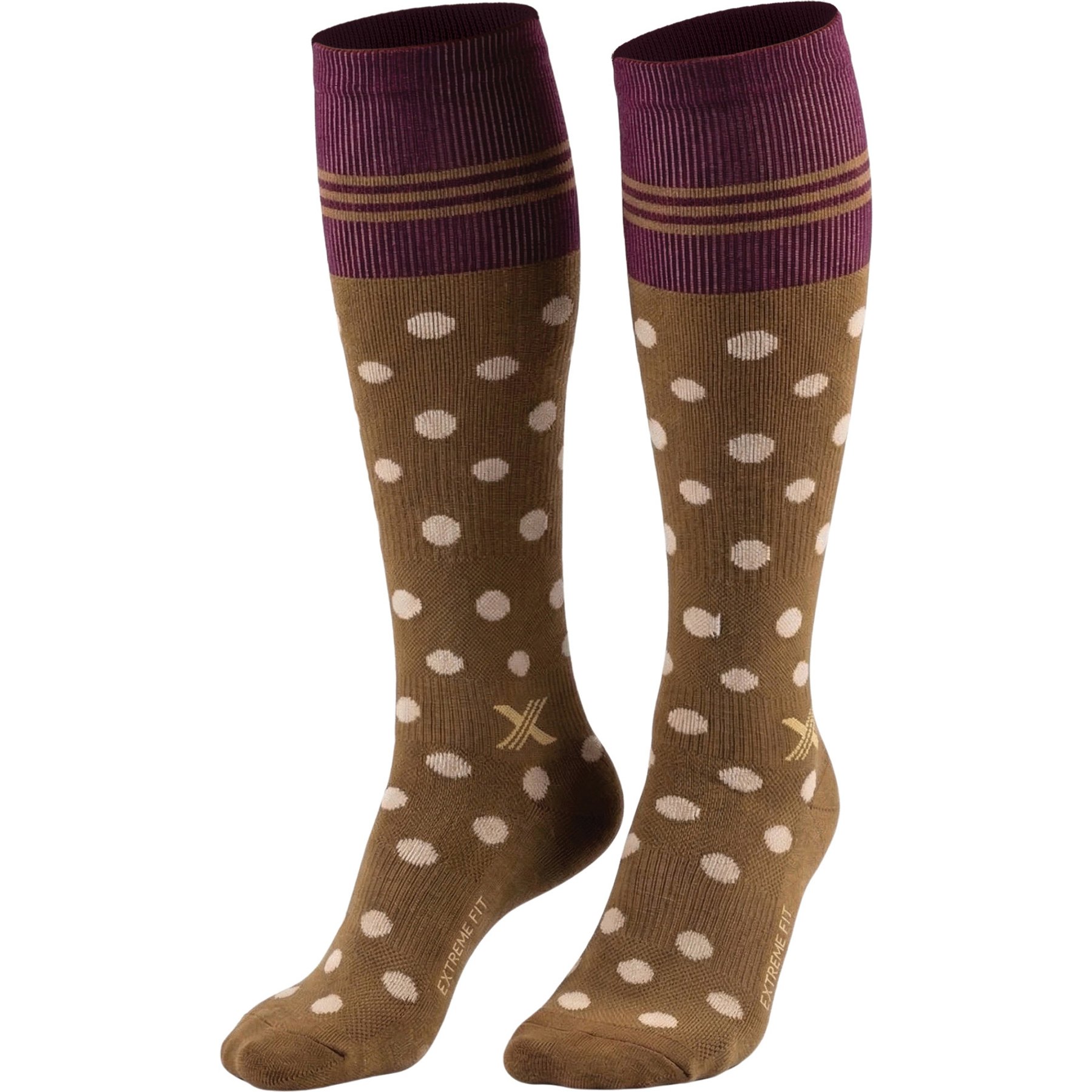 Happy Wool Premium Merino Wool Steel Hoof Dots Horse Riding Knee-High Compression Socks, Large/X-Large