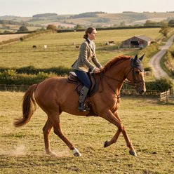 Happy Wool Premium Merino Wool Espresso Derby Diamond Horse Riding Knee-High Compression Socks, Large/X-Large slide 2 of 5