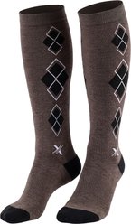 Happy Wool Premium Merino Wool Espresso Derby Diamond Horse Riding Knee-High Compression Socks, Small/Medium