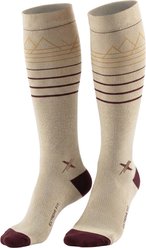 Happy Wool Premium Merino Wool Chestnut Trail Lines Horse Riding Knee-High Compression Socks, Large/X-Large