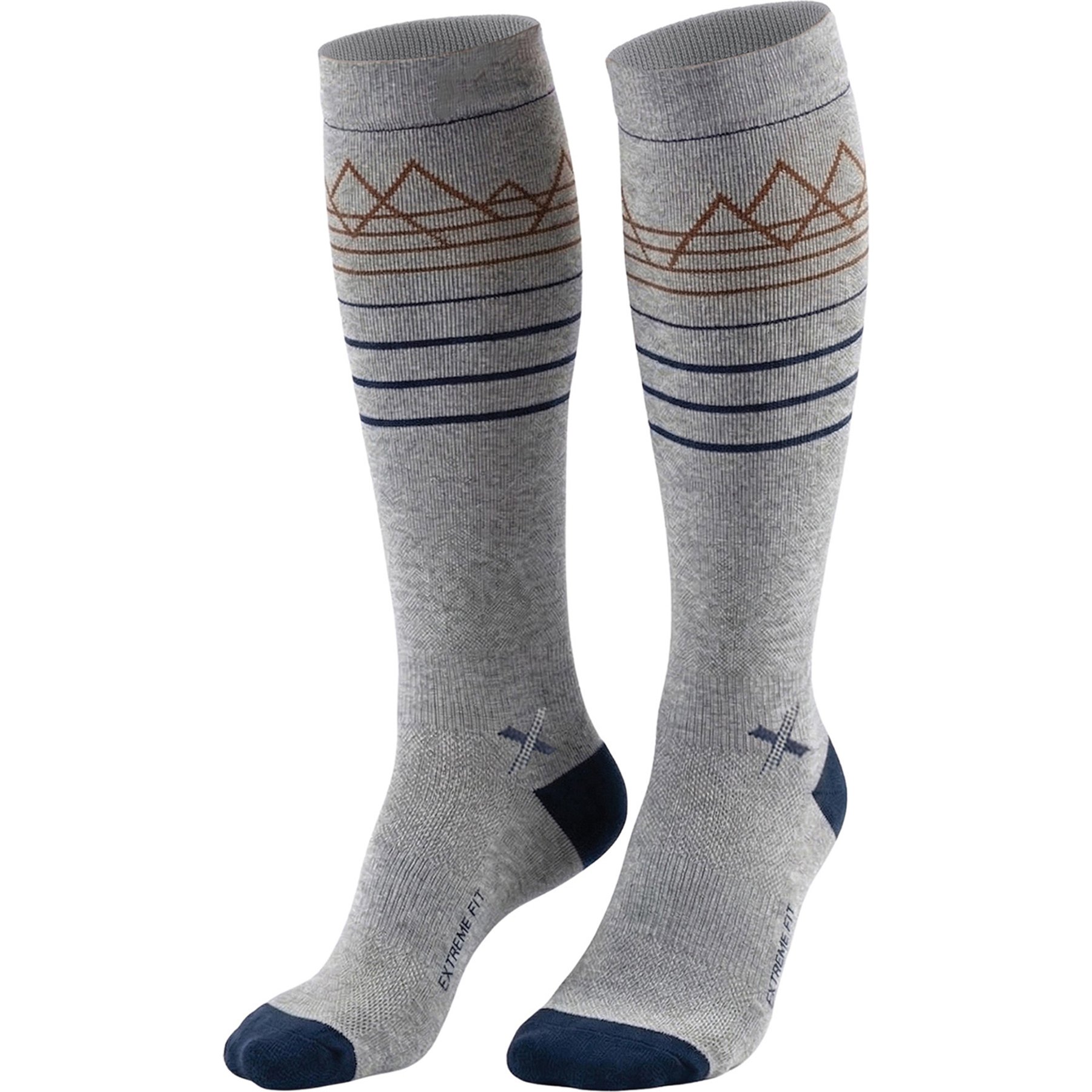 Happy Wool Premium Merino Wool Silver Stirrup Ridge Horse Riding Knee-High Compression Socks, Large/X-Large