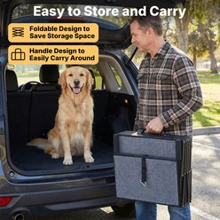 Veehoo Collapsible Foldable Dog Stairs, Gray, 4-steps slide 2 of 8