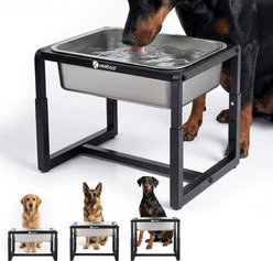Veehoo Adjustable Elevated Stainless Steel Dog Water Bowl, 2.4-gal