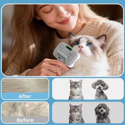 Pawimood 5-in-1 Self Cleaning 3 Swap-In Head & Spray Hair Removal Comb Dog & Cat Steam Pin Brush with Waterless Essence & Storage Bag, Blue, 8.66 x 5.67 x 3.74-in slide 2 of 9