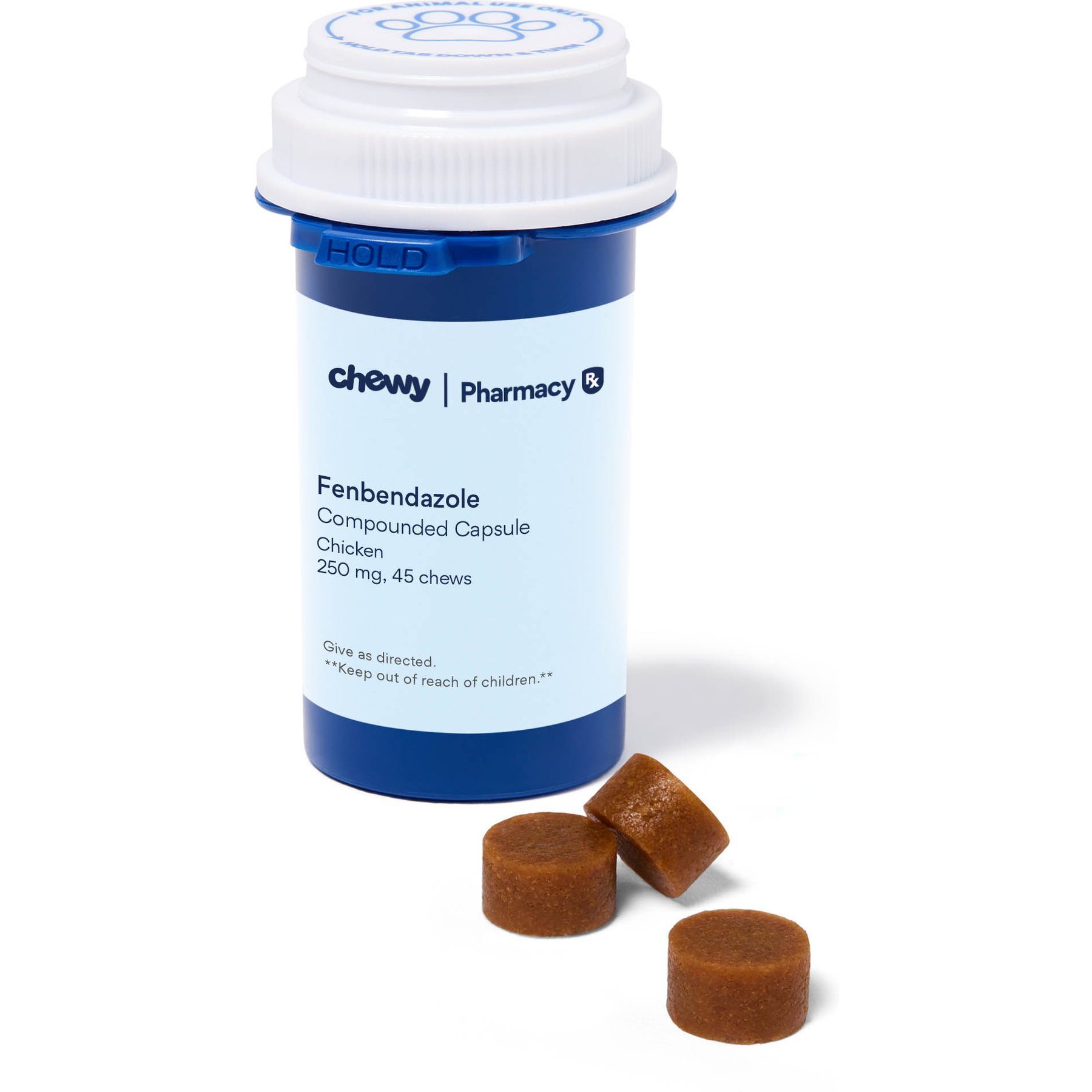 Fenbendazole Compounded Chicken Soft Chew, 250 mg, 45 chews for Veterinary use
