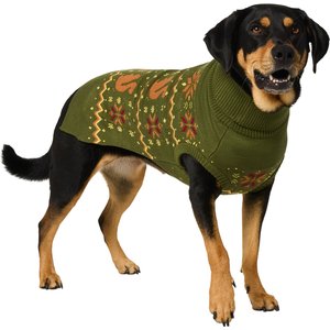 Frisco Autumn Fair Isle Green Squirrels Dog & Cat Turtleneck Sweater, X-Large
