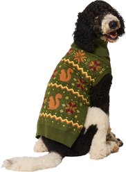 Frisco Autumn Fair Isle Green Squirrels Dog & Cat Turtleneck Sweater, XX-Large