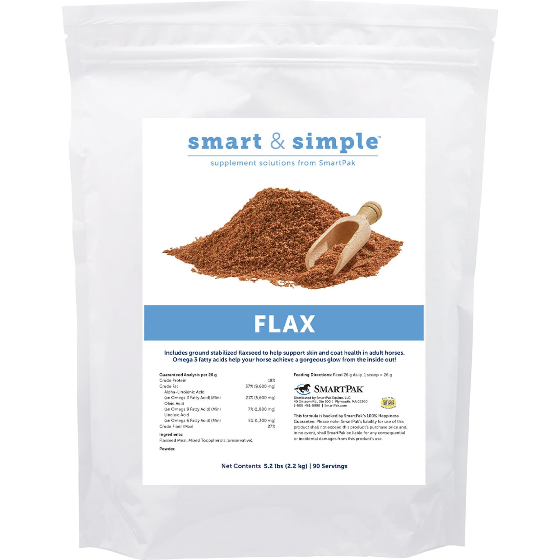 SmartPak Smart & Simple Flax Supplement for Horses, 5.2-lb bag