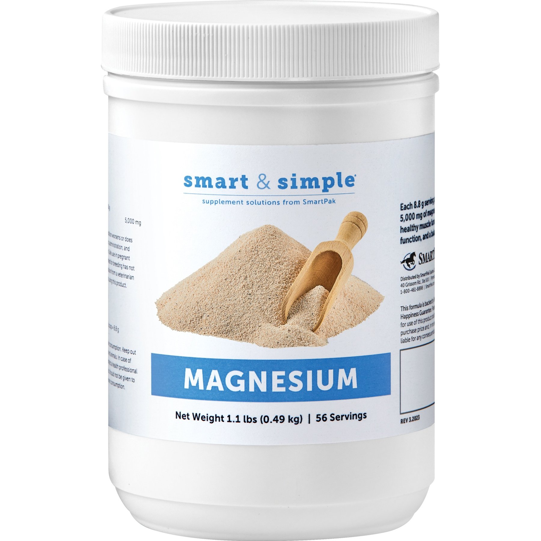 SmartPak Smart & Simple Magnesium Supplement for Horses, 1.1-lb bucket