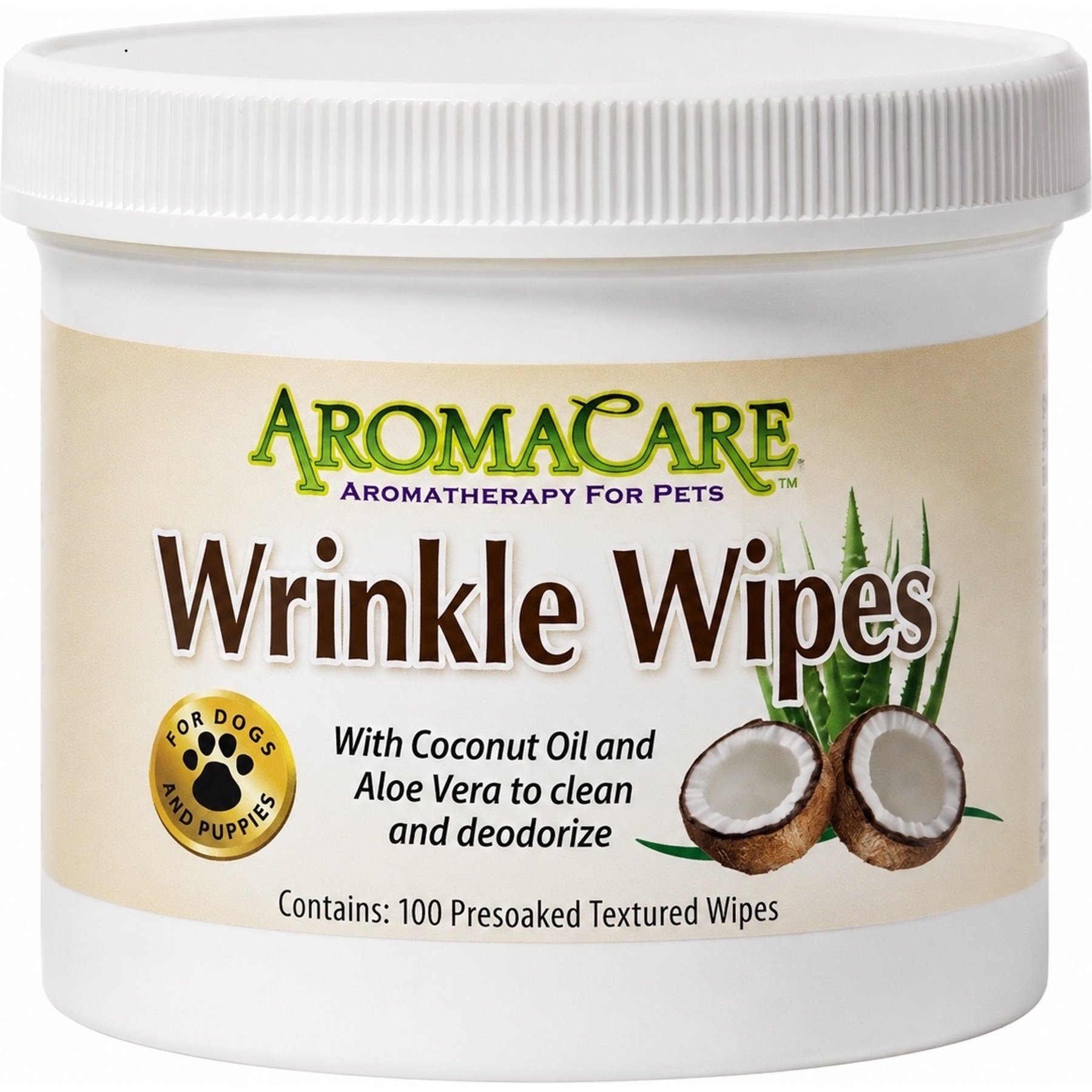 Professional Pet Products AromaCare Deep Cleaning Dog Wrinkle Wipes, White, 4-oz, 100 count
