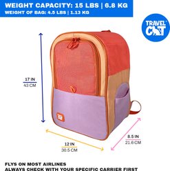 Travel Cat The Explorer Lightweight Cat Backpack, Sunset Pink slide 2 of 8