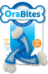 Orabites Triangle Shaped Bone Dental Chew Dog Toy, Blue