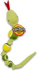 Lot's 'O Knots Tennis Knot -Snake Exercise Rope Tug Dog Toy, Green