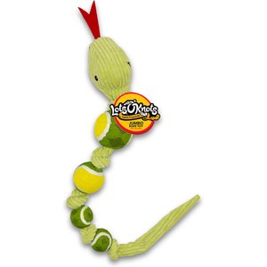 Lot's 'O Knots Tennis Knot -Snake Exercise Rope Tug Dog Toy, Green