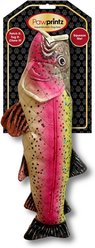 Pawprintz Trout Squeaky Plush Dog Toy, Pink slide 1 of 4