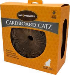 Ruff & Whiskerz R&W Cardboard Catz Catnip Scratch Box Cat Toy, Orange/Brown