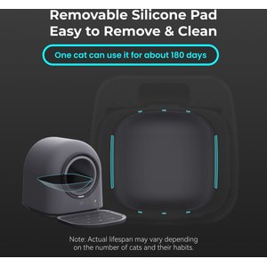 HHOLOVE Self Cleaning App Controlled Multi Tracking Automaic Cat Litter Box, Dark Grey, 21.5 x 21.5 x 23.5-in