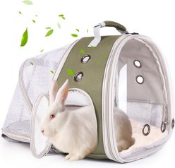 LAIRIES Exclusive Design Back Expandable Breathable Ventilated Portable Travel Backpack Small Animal Carrier, Large, Army Green