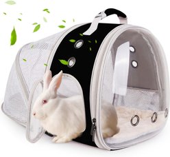 LAIRIES Exclusive Design Back Expandable Breathable Ventilated Portable Travel Backpack Small Animal Carrier, Large, Black