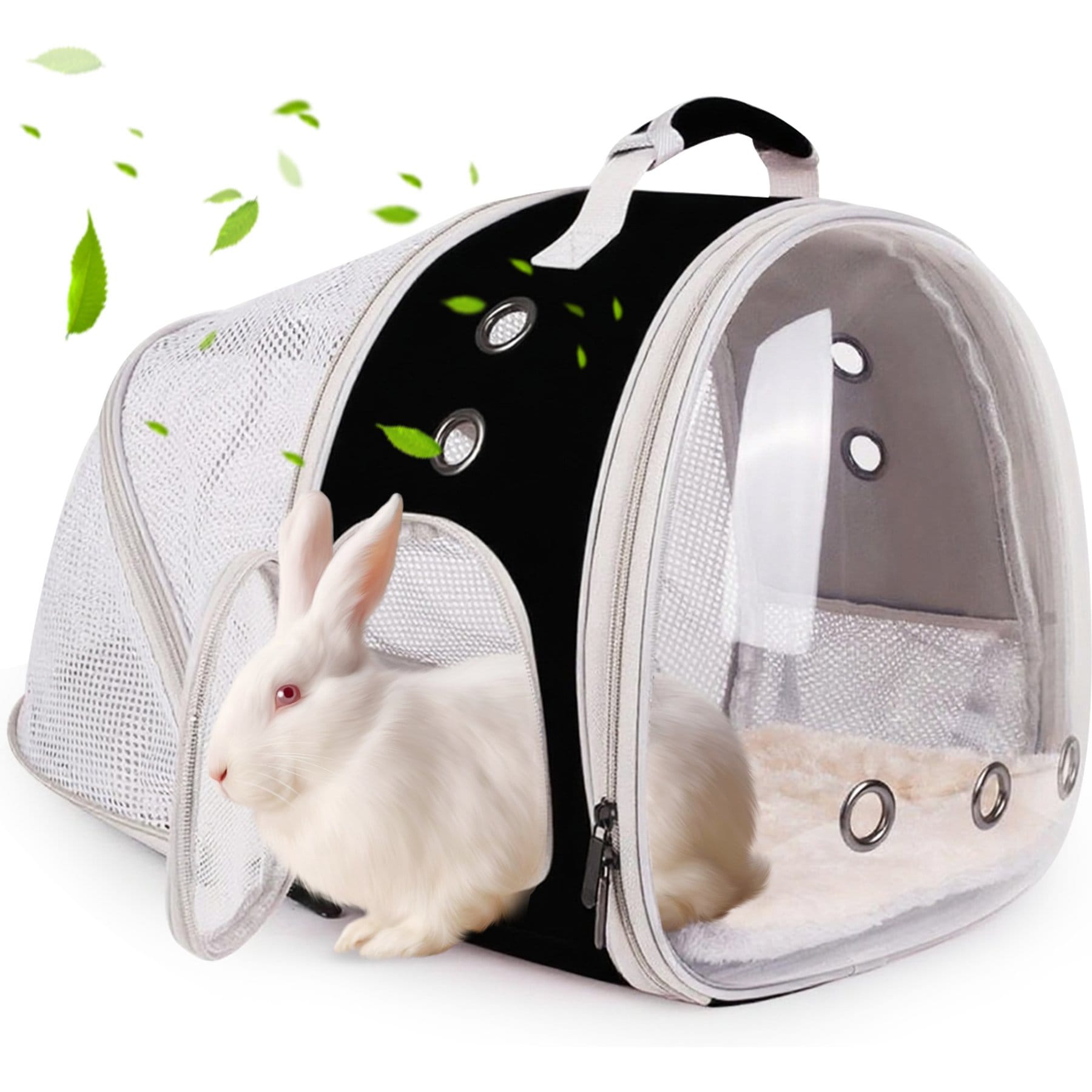 LAIRIES Exclusive Design Back Expandable Breathable Ventilated Portable Travel Backpack Small Animal Carrier, Large, Black