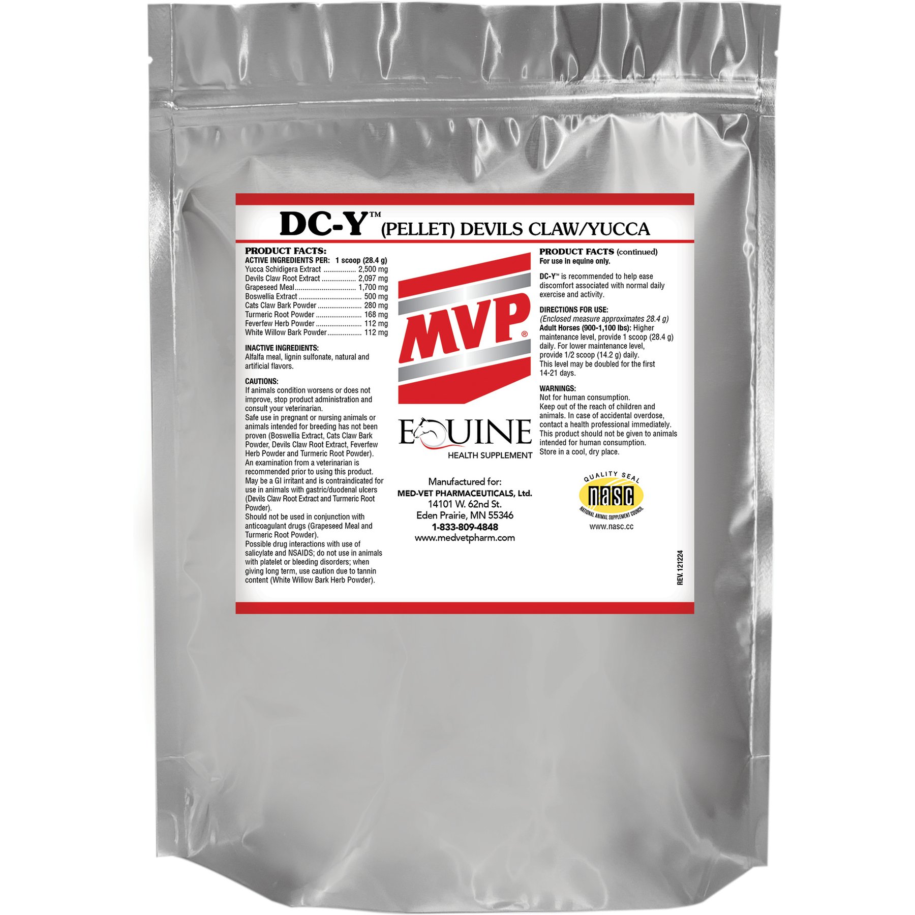 Med-Vet Pharmaceuticals (MVP) DC-Y Senior Care Pellets Horse Inflammation Supplement, 2-lb