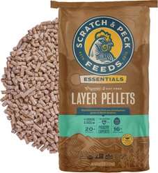 Scratch and Peck Feeds Essentials Organic 16% Protein Layer Pellets Non-GMO Chicken Bird Food, 40-lb bag